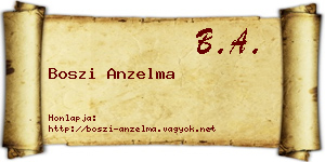Boszi Anzelma névjegykártya